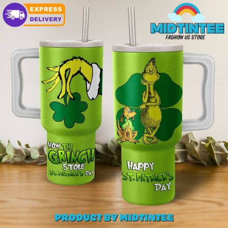 The Grinch Happy St Patricks Day  30oz or 40oz Tumbler With Handle HG
