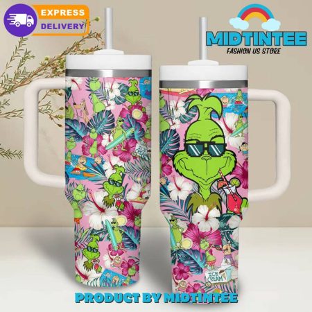 The Grinch Ice Cream Floral   30oz or 40oz Tumbler With Handle HG