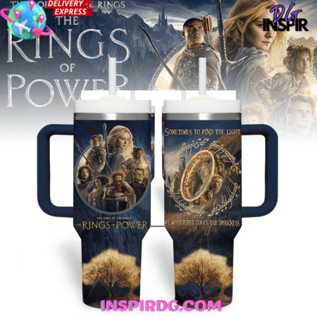 The Rings of Power Limited Edition 30oz or 40oz Stainless Tumbler With Handle NVA