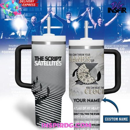 The Script Satellites 30oz or 40oz Stainless Tumbler With Handle NVA