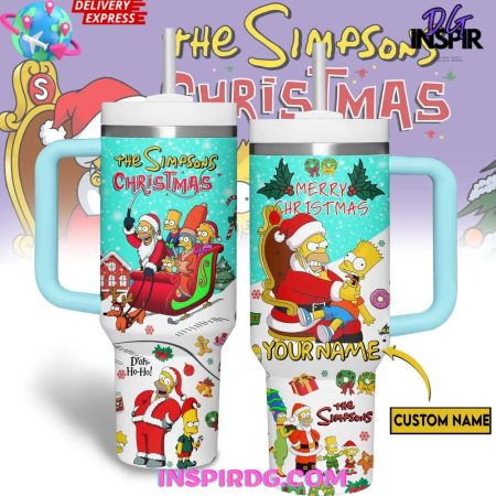 The Simpsons Christmas Custom  30oz 40 oz Tumbler With Handle HG Cup