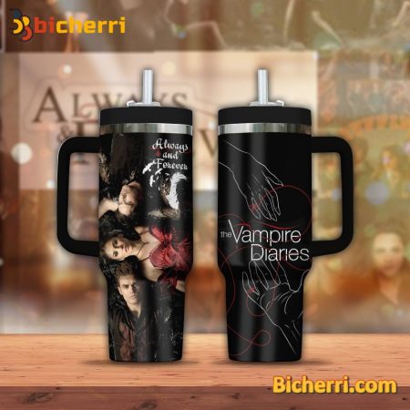 The Vampire Diaries Always And Forever 30oz or 40oz Stainless Tumbler With Handle NVA