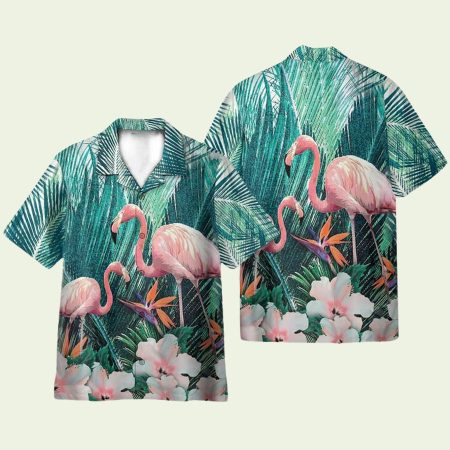The Beauty Of Flamingo On Floral  Hawaiian Shirt