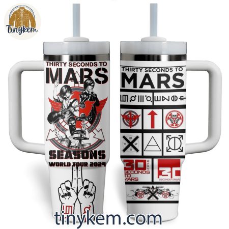 Thirty Seconds To Mars Seasons World Tour 2024 30oz or 40oz Stainless Steel Tumbler With Handle HG