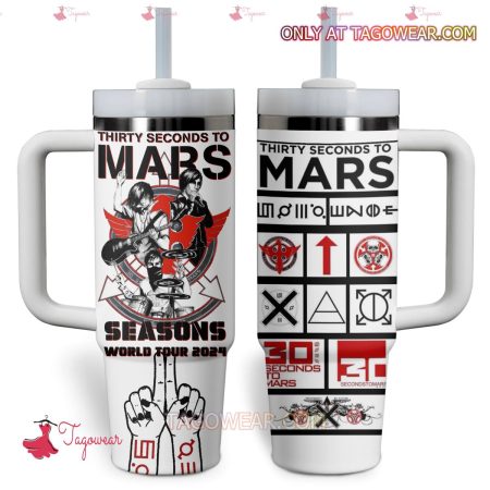 Thirty Seconds To Mars Seasons World Tour 2024 HFN 30oz or 40oz Stainless Steel Tumbler With Handle