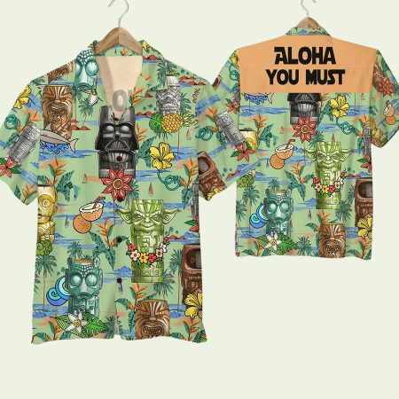 Tiki Tiki Aloha You Must Pattern Hawaiian Shirt
