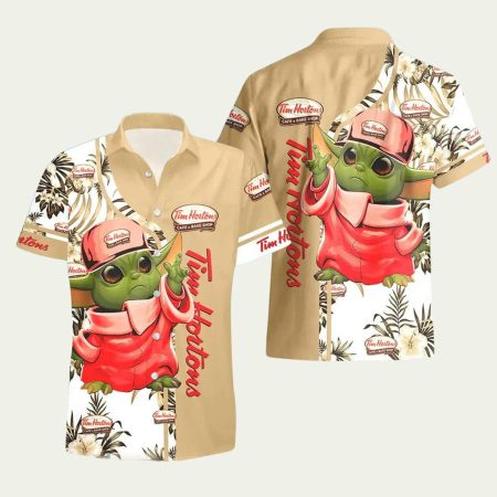 Tim Hortons And Baby Yoda Hawaiian Shirt