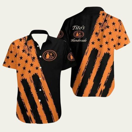 Tito’s Handmade Vodka Orange Flag Hawaiian Shirt