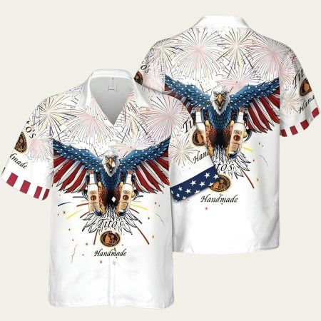 Tito’s Handmade Vodka Independence Day 4Th Of July Eagle Fireworks Hawaiian Shirt