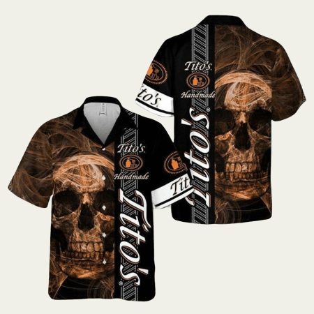 Tito’s Handmade Vodka Smoky Skull Hawaiian Shirt