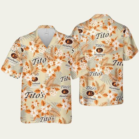Tito’s Vodka Flowers Pattern Hawaiian Shirt