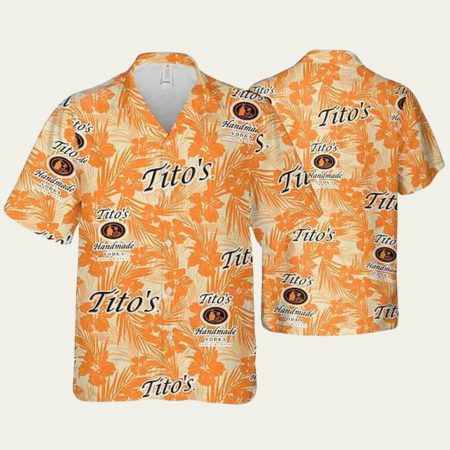 Tito’s Vodka Funny Tropical Flower Pattern Hawaiian Shirt