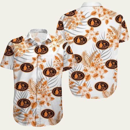 Tito’s Vodka White Pattern Hawaiian Shirt
