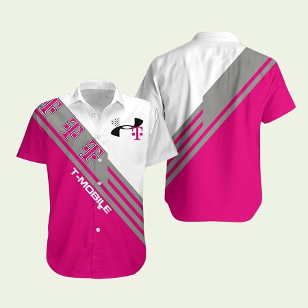 Tmobile Logo Under Armour White And Pink Hawaiian Shirt