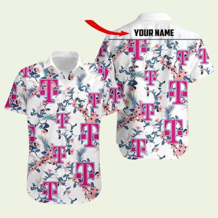 Personalized Tmobile Tropical White Pattern Hawaiian Shirt