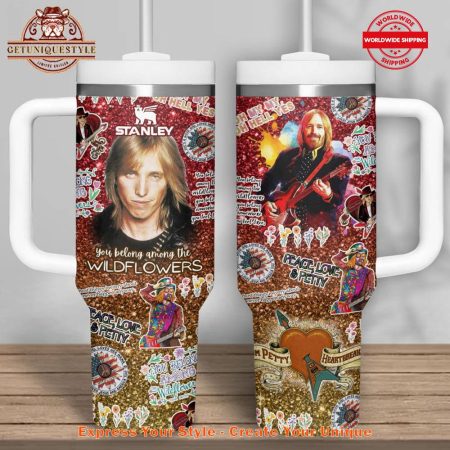 Tom Petty And The Heartbreaker Peace Love And Petty 40oz   30oz or 40oz Stainless Steel Tumbler With Handle HG