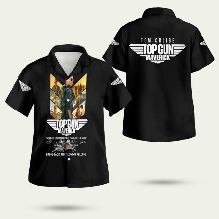 Tom Cruise Top Gun Maverick Signatures Hawaiian Shirt