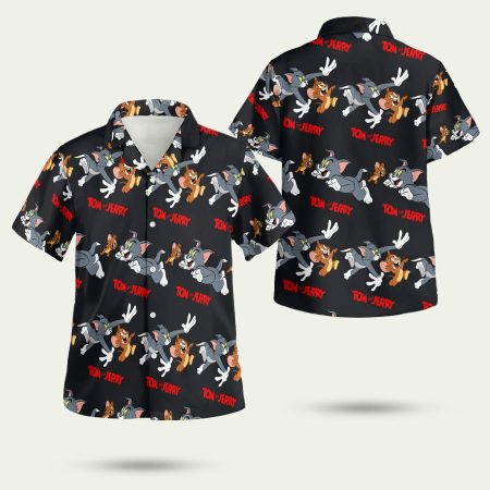Tom Jerry Tropical Pattern Hawaiian Shirt