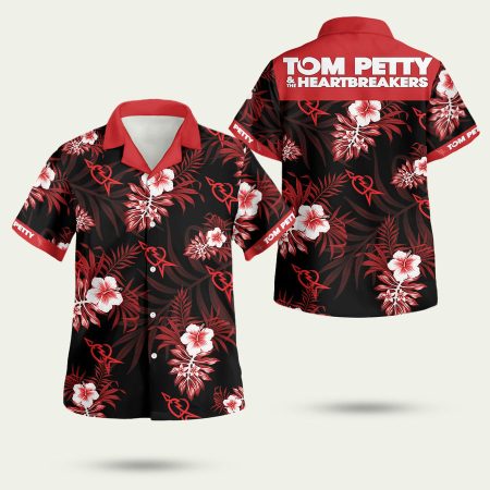 Tom Petty And The Heartbreakers Hibiscus Flower Black Pattern Hawaiian Shirt