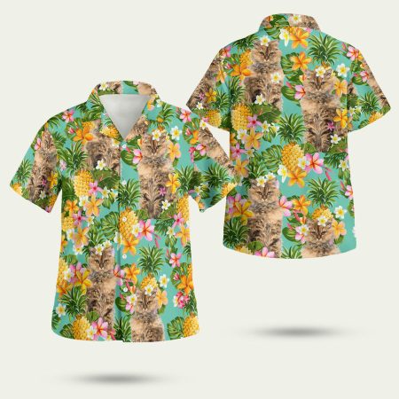Tropical Pineapple Selkirk Rex Hawaiian Shirt