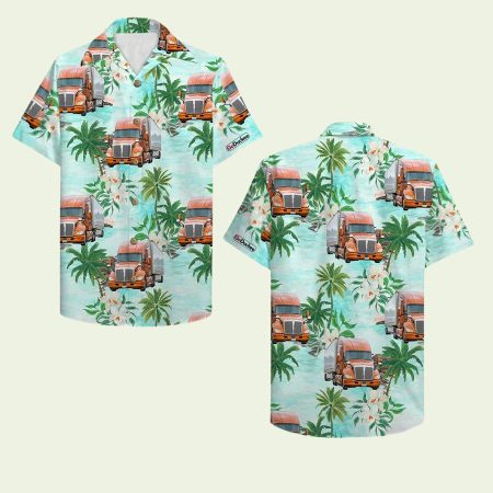 Truck Driver Coconut Tree Pattern 1 Hawaiian Shirt