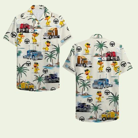 Trucker Duck Funny Summer Hawaiian Shirt