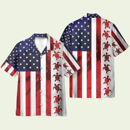 Turtle Flag 4Th July Idependence Day Hawaiian Shirt