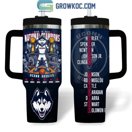 Uconn Huskies The Trophy 2024 National Champions Fan 30oz or 40oz Stainless Tumbler With Handle NVA