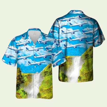 United Airlines Airbus 321Neo Hawaiian Shirt