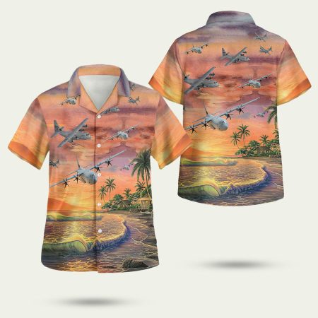 United States Air Force Lockheed Martin C130J Super Hercules Hawaiian Shirt