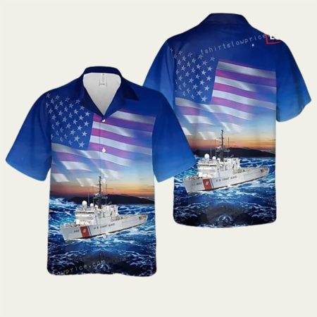 United States Coast Guard Uscgc Tampa Pattern  Hawaiian Shirt