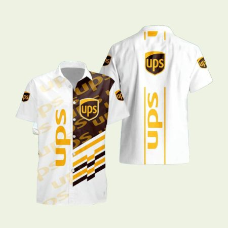 Ups Logo White Hawaiian Shirt