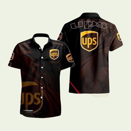 Ups Logo Halftone Black Beach Hawaiian Shirt