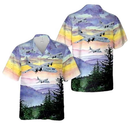 Us Air Force 40Th Airlift Squadron Screaming Eagles Lockheed Martin C 130J Hawaiian Shirt