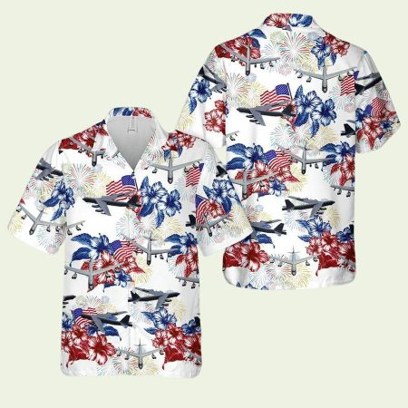 Us Air Force Boeing B52 Stratofortress 4Th Of July Hawaiian Shirt