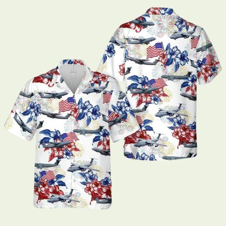 Us Air Force Lockheed C5 Galaxy 4Th Of July Hawaiian Shirt