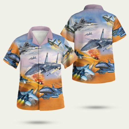US Air Force McDonnell Douglas F15 Eagle Hawaiian Shirt