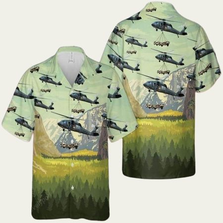 Us Army 101St Airborne Division Sikorsky Uh60 Black Hawk Hawaiian Shirt