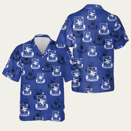 Us Army 160Th Special Operations Aviation Regiment (Airborne) Nightstalkers Silhouette Hawaiian Shirt