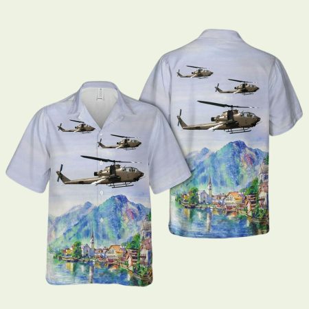 Us Army Bell Ah 1F Cobra Hawaiian Shirt