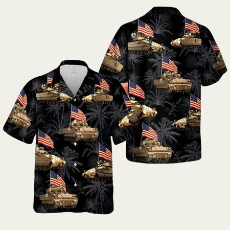Us Army M2A3 Bradley Tank 4Th Of July Hawaiian Shirt