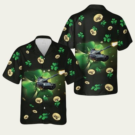 Us Army M60 Main Battle Tank Patrick’s Day Hawaiian Shirt