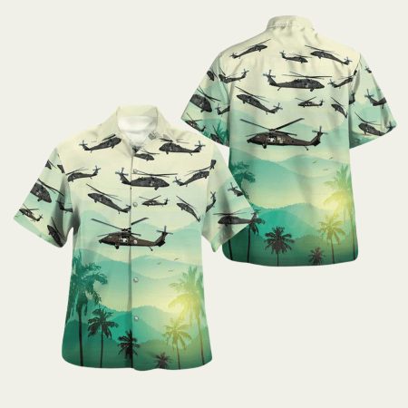 Us Army Sikorsky Uh60 Black Hawk Aloha Hawaiian Shirt