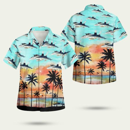 US Navy Boeing FA 18EF Super Hornet Hawaiian Shirt