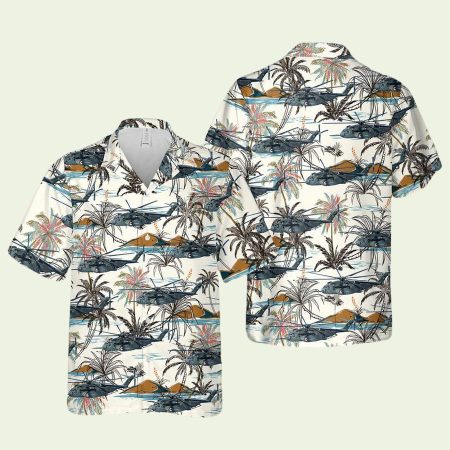 Us Navy Sikorsky Ch 53E Super Stallion Floral Hawaiian Shirt