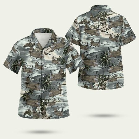 Vietnam Era CH47 Chinook Helicopter Hawaiian Shirt