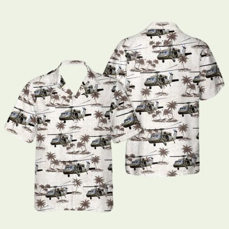 Vietnam Era Uh60 Blackhawk Helicopter Hawaiian Shirt