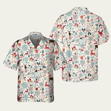 Vintage Christmas Reindeer Hawaiian Shirt