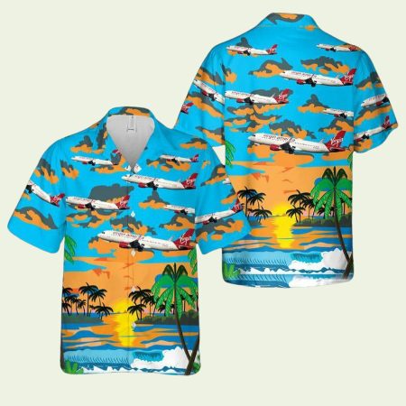 Virgin America Airbus Hawaiian Shirt