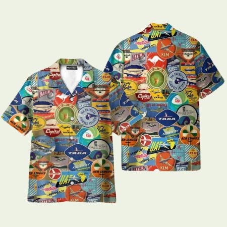 Personalized Vintage Airlines Labels Cosplay Hawaiian Shirt
